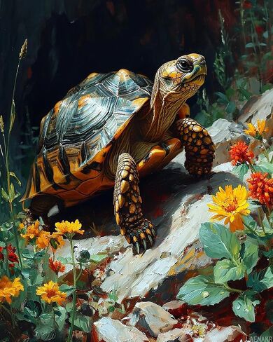 LAENAKR Paint by Numbers, Mellow Tortoise Basking in Sun, Adult Crafts Adult Paint by Number Kits, Arts Crafts for Home Decor (No Frame,16x20 inch), Vibrant in Saudi Arabia