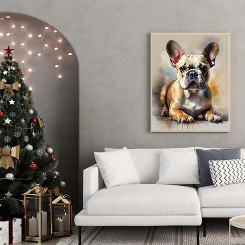 Paint by Numbers for Adult Paint by Numbers Kits French Bulldog Paint by Number for Adults DIY Oil Painting Art Decor Kits Pre Printed, 40x50cm No Frame in Saudi Arabia
