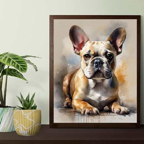 Paint by Numbers for Adult Paint by Numbers Kits French Bulldog Paint by Number for Adults DIY Oil Painting Art Decor Kits Pre Printed, 40x50cm No Frame in Saudi Arabia
