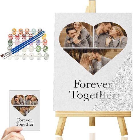 Instrip Framed Family Portrait Custom Paint by Numbers from Photo - Family Paint by Numbers Kit for Adults Framed & Stretched Canvas, Paint by Number Personalized DIY Set Painting for Beginners in Saudi Arabia