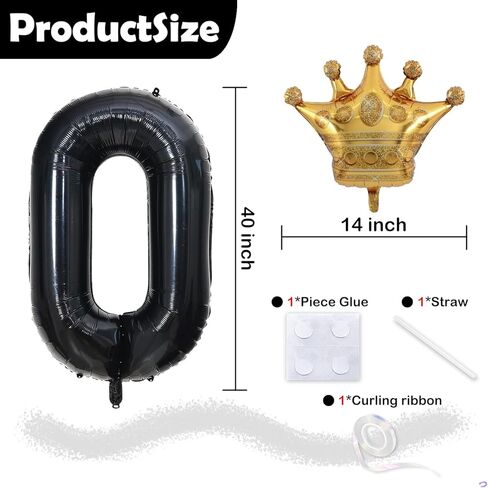 40 inch Large Black 18 Balloon Number with Gold Crown Balloons 18th Birthday Big Foil Mylar Helium Balloon for Boys Girls 18th Birthday Anniversary Decorations Supplies Favors(Number 18 Balloons） in Saudi Arabia