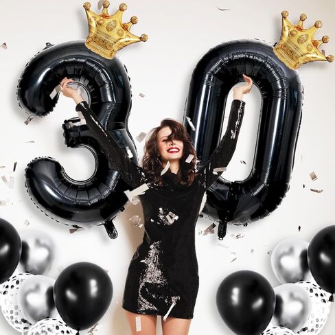 40 inch Large Black 18 Balloon Number with Gold Crown Balloons 18th Birthday Big Foil Mylar Helium Balloon for Boys Girls 18th Birthday Anniversary Decorations Supplies Favors(Number 18 Balloons） in Saudi Arabia