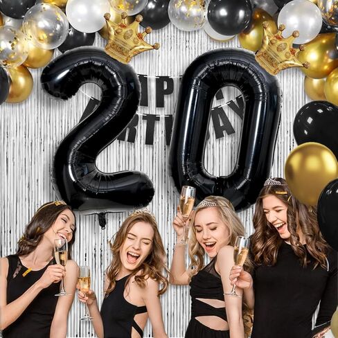 40 inch Large Black 18 Balloon Number with Gold Crown Balloons 18th Birthday Big Foil Mylar Helium Balloon for Boys Girls 18th Birthday Anniversary Decorations Supplies Favors(Number 18 Balloons） in Saudi Arabia