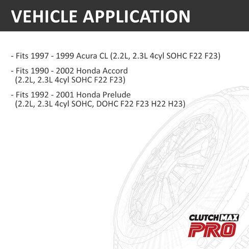 طقم القابض ClutchMaxPRO Performance Stage 1 مع دولاب الموازنة متوافق مع 1997-1999 Acura CL 1990-2002 Honda Accord 1992-2001 Honda Prelude F22 F23 H22 H23 (CP08014HDFW-ST1) in Saudi Arabia