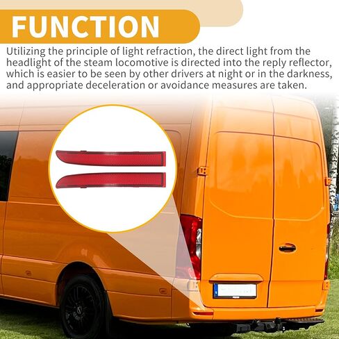 Bumper Reflector No.A9108204800/A9108204900 - Rear Bumper Reflector Side Marker - for Mercedes-Benz Sprinter 1500 2500 3500 2019-2022 Red - 1 Pair in Saudi Arabia