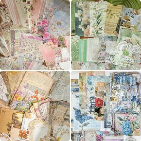 400 Sheets Floral Scrapbook Paper, 4 Packs Junk Journal Scrapbooking Supplies for Journaling, Scrapbooking Embellishments, Planner, Card Making, Collage in Saudi Arabia