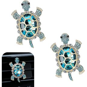 SLIMI قطعتين من مشابك منفذ معطر الهواء على شكل سلحفاة البحر، مشابك تهوية على شكل شاطئ بلينغ، مشابك تهوية لطيفة على شكل سلحفاة بحرية، لإكسسوارات السيارة للنساء (أزرق) in Kuwait