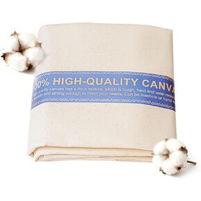 60" W Canvas Roll | 7oz Canvas Fabric Cotton Duck | Heavy Natural Fabric for Painting Arts & Crafts, Backings, Covers, Placemats (2/3 Yards) in Saudi Arabia