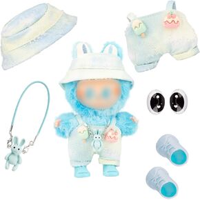ملابس لملابس الدمية مقاس 17 سم وإكسسوارات وزرة وأحذية وقبعة مناسبة للاستخدام في الهواء الطلق ولطيفة للعب الدمية وعرضها (تدرج أزرق وردي) in Kuwait