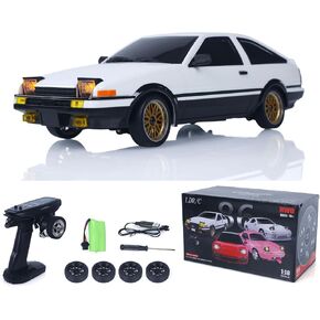 الولايات المتحدة في المخزون، 1/18 RC Drift Racing Car Rwd LDRC LD1801 سيارة التحكم اللاسلكي جيروسكوب نظام الإضاءة محرك سيرفو ESC نموذج هواية للبالغين (أبيض مع جيروسكوب) in Kuwait