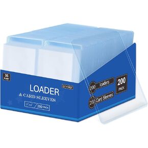 200Pcs Top Loaders for Cards (100Pcs Hard Plastic Card Holders & 100Pcs Penny Card Sleeves) 3" x 4", Card Protector Sleeves for Baseball Football Sports Cards, Standard Trading Cards in Kuwait