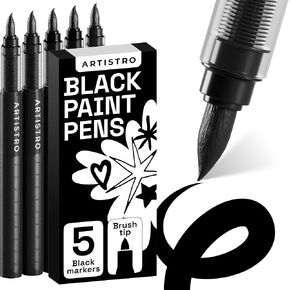 ARTISTRO 5 White Paint Pen for Rock Painting, Stone, Ceramic, Glass, Wood, Tire, Fabric, Metal, Canvas. Set of 5 Acrylic Paint White Marker Water-based Extra-fine Tip in Kuwait