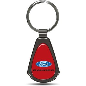 iPick Image for Ford Ranger Red Dome Metal Teardrop Premium Key Chain Keychain, Officially Licensed in the USA in Kuwait