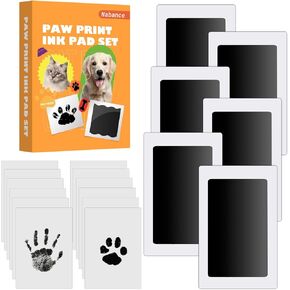 Nabance Paw Print Kit for Dog Cats, Pet Paw Print Impression Kit, 4 Inkless Print Pads, 8 Imprint Cards, Nose Print Stamp Pad for Dogs, Clean Touch Pet Footprint Kit, Pet Paw Ink Pad Family Keepsake in Kuwait