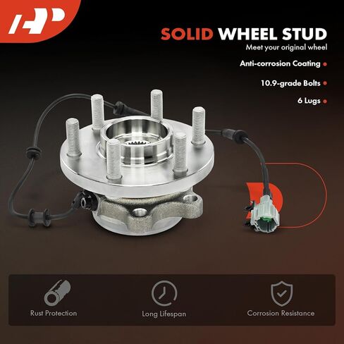 A-Premium Front Wheel Bearing and Hub Assembly with ABS & 6-Lug Compatible with Nissan Frontier 2005-2019, Pathfinder 2005-2012, Xterra 2005-2015 & Suzuki Equator 2009-2012, 4WD in Saudi Arabia