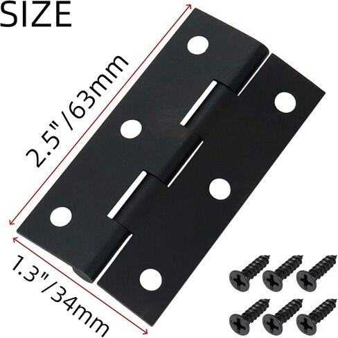 Cabinet Hinges Mcredy Brass Hinge Black 1 Inch Butt Hinge Small Butt Hinges for Wooden Box Pack of 2 in Saudi Arabia