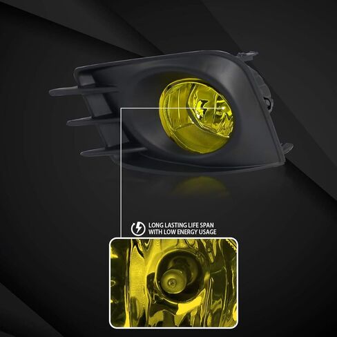 Autozensation متوافق مع مصابيح الضباب ذات العدسات الصفراء Scion Tc 2011-2013 + مصابيح H11 + مفتاح متضمن زوج L+R in Kuwait