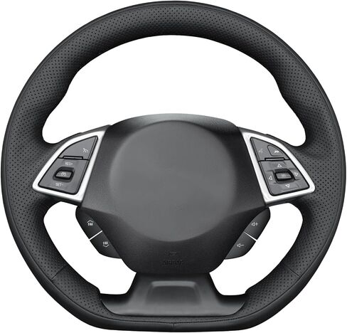 MEWANT Hand Stitched White Leather Steering Wheel Cover Wrap for Chevrolet Camaro 2017-2022 Steering Wheel Accessories for Chevrolet Camaro 2017-2022 in Saudi Arabia