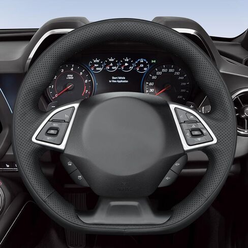 MEWANT Hand Stitched White Leather Steering Wheel Cover Wrap for Chevrolet Camaro 2017-2022 Steering Wheel Accessories for Chevrolet Camaro 2017-2022 in Saudi Arabia
