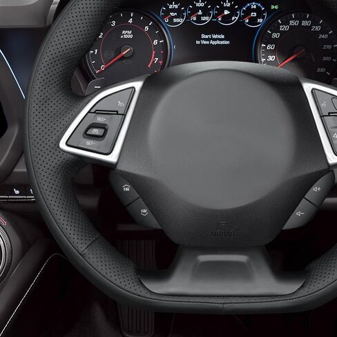 MEWANT Hand Stitched White Leather Steering Wheel Cover Wrap for Chevrolet Camaro 2017-2022 Steering Wheel Accessories for Chevrolet Camaro 2017-2022 in Saudi Arabia
