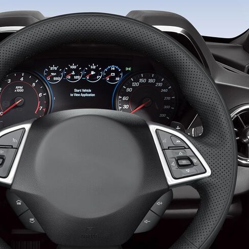 MEWANT Hand Stitched White Leather Steering Wheel Cover Wrap for Chevrolet Camaro 2017-2022 Steering Wheel Accessories for Chevrolet Camaro 2017-2022 in Saudi Arabia