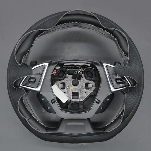 MEWANT Hand Stitched White Leather Steering Wheel Cover Wrap for Chevrolet Camaro 2017-2022 Steering Wheel Accessories for Chevrolet Camaro 2017-2022 in Saudi Arabia