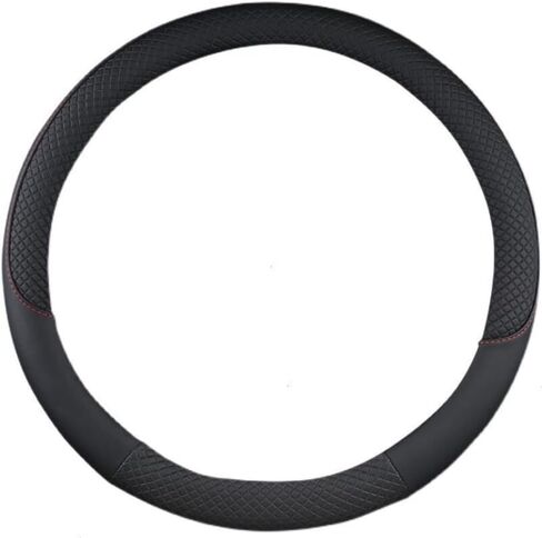 Car Semi Truck Van Leather Steering Wheel Cover Fits 14 15 16 17 18 19 Inch Maximum Grip Non Slip Durable Universal Fit for Most Vehicles (42cm/16.5in,Black) in Kuwait
