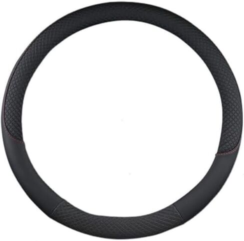 Car Semi Truck Van Leather Steering Wheel Cover Fits 14 15 16 17 18 19 Inch Maximum Grip Non Slip Durable Universal Fit for Most Vehicles (42cm/16.5in,Black) in Kuwait