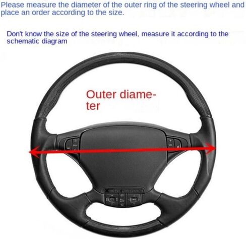 Car Semi Truck Van Leather Steering Wheel Cover Fits 14 15 16 17 18 19 Inch Maximum Grip Non Slip Durable Universal Fit for Most Vehicles (42cm/16.5in,Black) in Kuwait