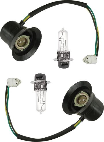Caltric 2x Headlight Socket and Bulb Compatible with Yamaha Rhino 660 YXR660F 4X4 2006 in Saudi Arabia