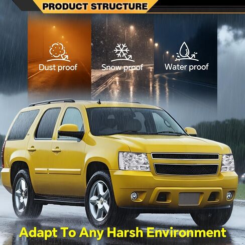 Headlights Assembly Compatible with 2007-2013 Chevy Avalanche/2007-2014 Chevy Tahoe/2007-2014 Chevy Suburban 1500/2007-2013 Chevy Suburban 2500, Clear lens Chrome Housing Clear Reflector in Saudi Arabia