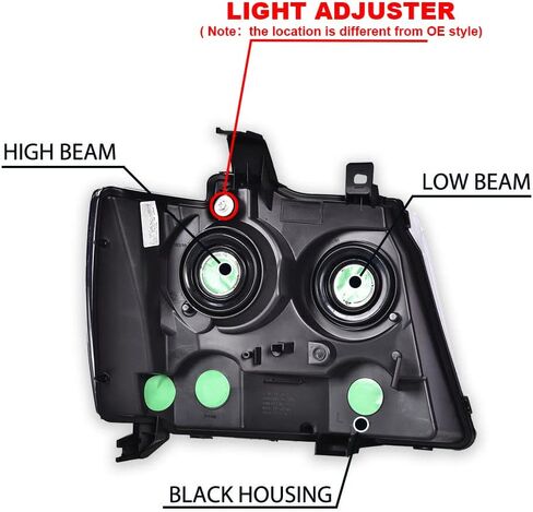 Headlights Assembly Compatible with 2007-2013 Chevy Avalanche/2007-2014 Chevy Tahoe/2007-2014 Chevy Suburban 1500/2007-2013 Chevy Suburban 2500, Clear lens Chrome Housing Clear Reflector in Saudi Arabia