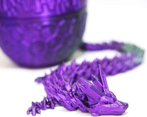 3D Printed Dragon,Chinese Dragon Egg,Dragon Statue,Home Office Decor,Fidget Toys for Autism/ADHD,3D Printed Gift Toy,Fidget Toys, Executive Desk Toys (Purple) in Saudi Arabia