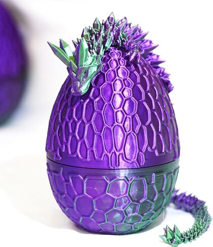 3D Printed Dragon,Chinese Dragon Egg,Dragon Statue,Home Office Decor,Fidget Toys for Autism/ADHD,3D Printed Gift Toy,Fidget Toys, Executive Desk Toys (Purple) in Saudi Arabia