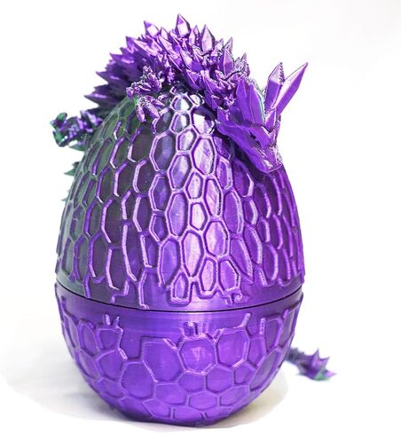3D Printed Dragon,Chinese Dragon Egg,Dragon Statue,Home Office Decor,Fidget Toys for Autism/ADHD,3D Printed Gift Toy,Fidget Toys, Executive Desk Toys (Purple) in Saudi Arabia
