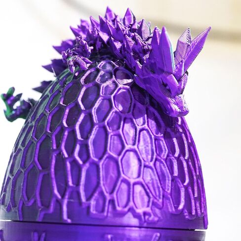 3D Printed Dragon,Chinese Dragon Egg,Dragon Statue,Home Office Decor,Fidget Toys for Autism/ADHD,3D Printed Gift Toy,Fidget Toys, Executive Desk Toys (Purple) in Saudi Arabia