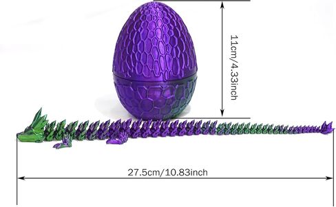 3D Printed Dragon,Chinese Dragon Egg,Dragon Statue,Home Office Decor,Fidget Toys for Autism/ADHD,3D Printed Gift Toy,Fidget Toys, Executive Desk Toys (Purple) in Saudi Arabia