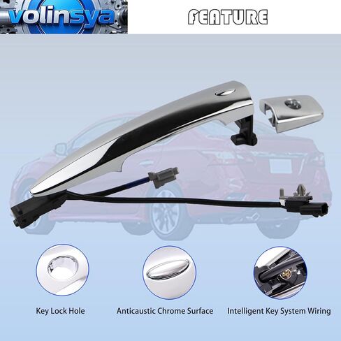 806451AA0A Exterior Chrome Door Handle Front Left & Right Side (2 PCS) for Nissan Sentra 2013-2018, Murano Maxima 2009-2014, Leaf 2011-2017, with Sensor and Smart Keyless Entry System OE 806469N00A in Saudi Arabia
