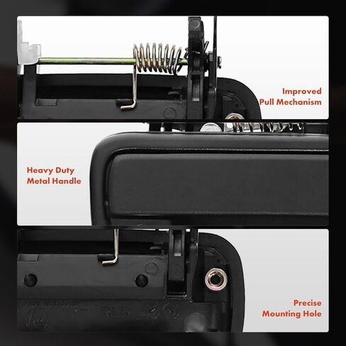 A-Premium Upgraded Metal Exterior Door Handles Compatible with Toyota Tacoma 2001 2002 2003 2004, Black, 4-PC Set, Front & Rear Driver and Passenger Side, Replace# 6923035080MT in Saudi Arabia