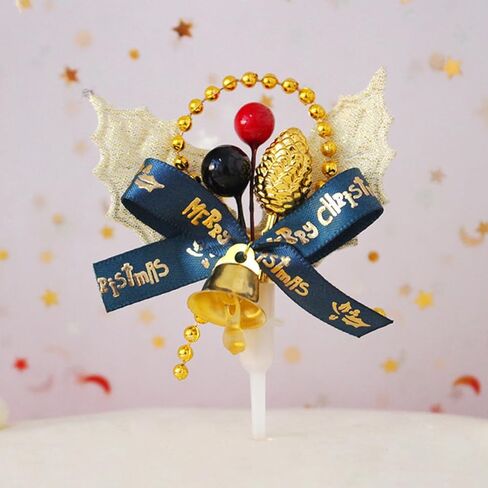 24PCS Christmas Cake Picks 3D Cake Toppers with Bow Holiday Cupcake Toppers Wreath Holly Berry for Holiday Christmas Cake Ornaments Decorations (Random Pattern) in Saudi Arabia