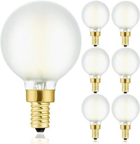 LEOOLS Dimmable G16.5 LED Bulbs,E26 Edison LED Light Bulbs,6W Equal 60 Watt Light Bulb,600lm,Amber Warm White 2700K,Globe Light Bulb for Pendant,Vintage LED Filament Edison Bulb With Decorative,6Pcs in Kuwait