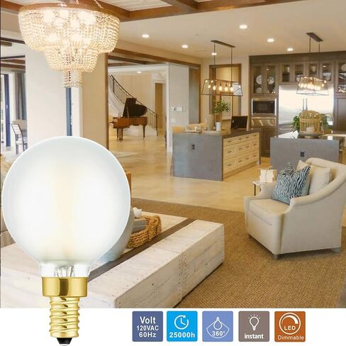 LEOOLS Dimmable G16.5 LED Bulbs,E26 Edison LED Light Bulbs,6W Equal 60 Watt Light Bulb,600lm,Amber Warm White 2700K,Globe Light Bulb for Pendant,Vintage LED Filament Edison Bulb With Decorative,6Pcs in Kuwait