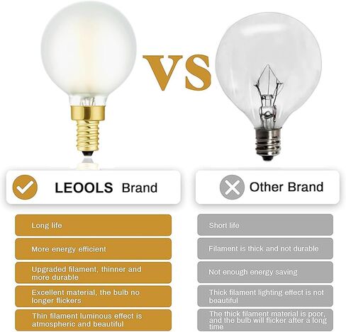 LEOOLS Dimmable G16.5 LED Bulbs,E26 Edison LED Light Bulbs,6W Equal 60 Watt Light Bulb,600lm,Amber Warm White 2700K,Globe Light Bulb for Pendant,Vintage LED Filament Edison Bulb With Decorative,6Pcs in Kuwait