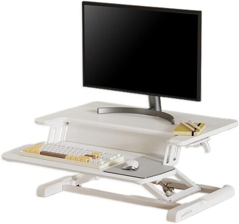 محول من طبقتين، إطار لزيادة ارتفاع الكمبيوتر، حامل مكتب للجلوس قابل للتعديل مع فتحة منظمة وحامل هاتف يناسب الشاشات المزدوجة، A-65 * 61.5 * 11-43.5 سم in Kuwait