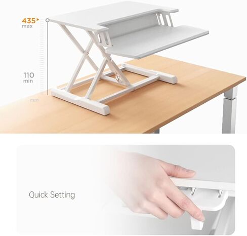 محول من طبقتين، إطار لزيادة ارتفاع الكمبيوتر، حامل مكتب للجلوس قابل للتعديل مع فتحة منظمة وحامل هاتف يناسب الشاشات المزدوجة، A-65 * 61.5 * 11-43.5 سم in Kuwait