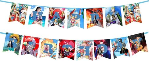 112PCS One Piece Birthday Party Supplies - 1 Banner, 20 9 - inch Plates, 20 7 - inch Plates, 20 Cups, 1 Tablecloth, 20 Napkins, 30 Spoons + Forks + Knives in Saudi Arabia