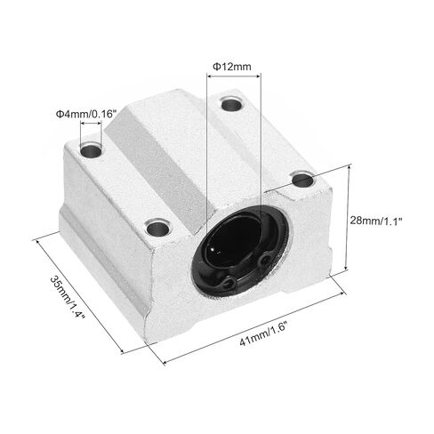 uxcell 4pcs SCS16UU Linear Motion Ball Bearing Slide Bushing Aluminum 43mm Long Linear Roller Bearing Slide Block for 16mm Round Shaft Rod in 3D Printer, CNC Machine, Silver Tone in Saudi Arabia