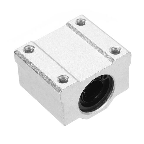 uxcell 4pcs SCS16UU Linear Motion Ball Bearing Slide Bushing Aluminum 43mm Long Linear Roller Bearing Slide Block for 16mm Round Shaft Rod in 3D Printer, CNC Machine, Silver Tone in Saudi Arabia