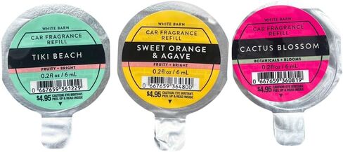 Bath & Body Works TIKI BEACH, CACTUS BLOSSOM, and SWEET ORANGE & AGAVE Car Fragrance Refill - 3pc bundle Gift Set with a Red Bow for Holidays -Tropical Summer Scents 0.2 fl oz each in Saudi Arabia