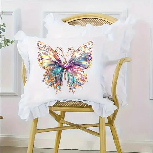2pcs Gemstone Butterfly Iron On Transfers for T-Shirts Rub on Transfers Stickers Vinyl Ready to Press Stickers Iron on Decals for T-Shirts Clothing Hoodie DIY Crafts in Saudi Arabia